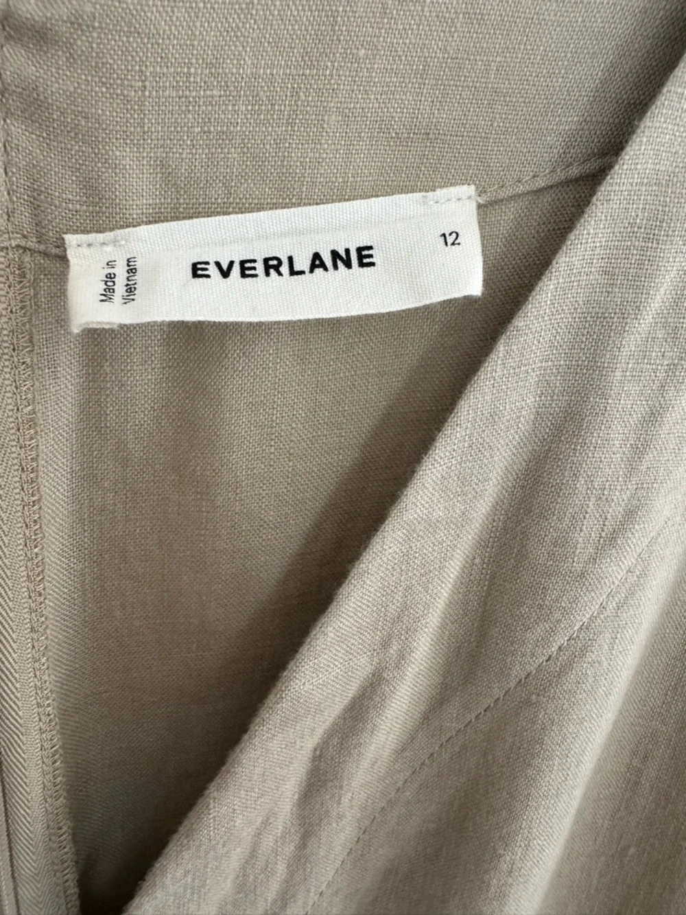 Everlane The Wrap Jumpsuit in European Flax Linen Coastal Wide Leg *NO BELT*